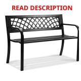 Outdoor Bench, 46-in Metal Garden Bench
