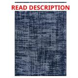 Atlas Navy 5x7 Rubber-Back Rug Indoor/Outdoor