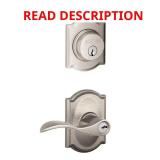 Satin Nickel Deadbolt & Keyed Entry Set