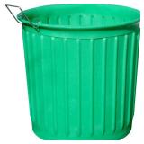2- 60 gal. Green Round Carry Barrel Trash Can
