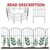 25-Panel Round Top Garden Fence, 24x13 Black
