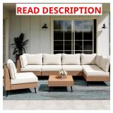 LAUSAINT HOME 7-Piece Outdoor Sectional Beige