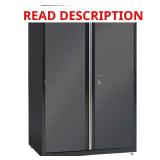 3-Shelf Welded Steel Cabinet Black/Gray (Has Dama
