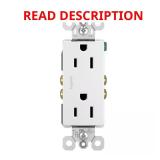 Radiant 15A 125V TR Decorator Duplex Outlet
