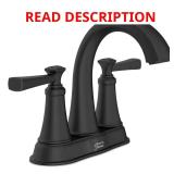 Rumson 4-in Centerset Faucet, Matte Black