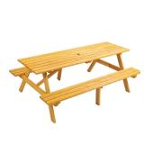 75in Yellow Picnic Table with Umbrella Hole