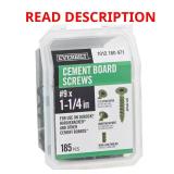 9 x 1-1/4 in. Ribbed Cement Board Screw 185 pcs