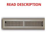 2 in. x 14 in. 2-Way Floor Register Brown