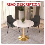 Bristol 35" Round Stone Table Top; NO Gold Base