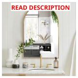 24 x 36 Arched Gold Aluminum Wall Mirror