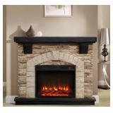 44 in. Freestanding Electric Fireplace in Tan