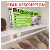 Expandable Closet Shelf & Rod 40.5-73"W