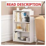 40.3 in. Tall White 3-Shelf Bookcase