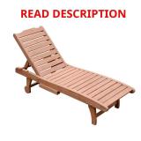 Reclining Wooden Outdoor Chaise Lounge Chair