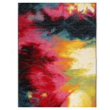 Splash Black/Pink 6 ft. x 9 ft. Abstract Rug