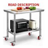 VEVOR Stainless Steel Work Table 35x24x33, 300lb