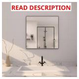 30x30 Matte Black Vanity Mirror
