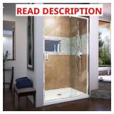 Flex 44 48 x72 Pivot Shower Door Chrome