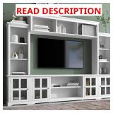 White TV Stand with Glass Doors (70")