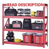 4-Tier Red Steel Shelving Unit (77"W)