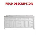 Paris 84" Vanity White with Gold Top