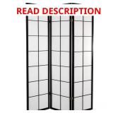 6 ft. Black 3-Panel Japanese Room Divider