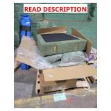 Armless green sofa