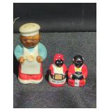 Black Americana salt shaker and figurines