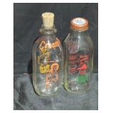 Vintage Milk Bottles with Original Graphics