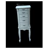 White Jewelry Armoire with Mirror