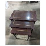 Nesting Wood Table Set with Inlaid Detail