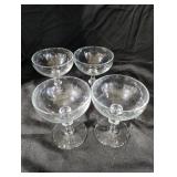 Set of Four Glass Champagne Coupes