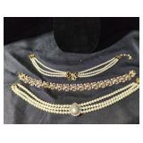 Gold and Pearl Necklace Lot