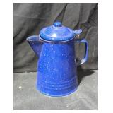 Blue Speckled Enamel Coffee Pot