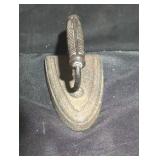 Vintage Cast Iron Sad Iron with Ridged Handle