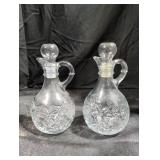 2 Glass Syrup Bottles