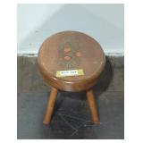 Hand painted wooden stool