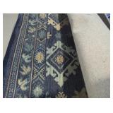 Indigo Geometric Pattern Area Rug 7