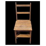 Vintage Wooden Convertible Chair-Stepladder