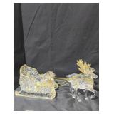 Decorative Reindeer and Sleigh Figurine Set