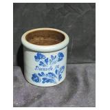 Stoneware Crock with Floral Design