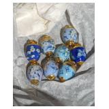 Set of Eight Decorative Porcelain Eggs