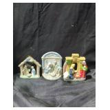 Set of Three Nativity Scene Figurines