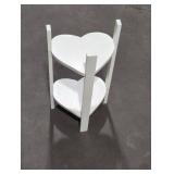 Heart-Shaped White Wooden Shelving Unit