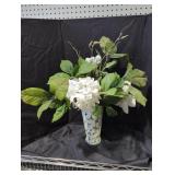 Decorative Floral Arrangement in Patterned Vase