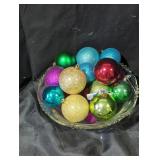 Decorative Glass Bowl with Assorted Ornaments