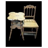Wooden Chair and Side Table Set