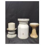 Rustic Wooden Candle Holders Trio