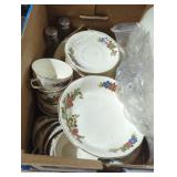 Floral Tea Set with Cups and Saucers