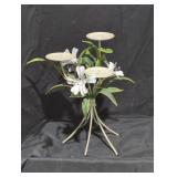 Floral Metal Candelabra Holder